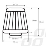 Filtru de aer conic negru cu 3 adaptoare - imagine 4