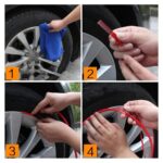 Inele de protectie si decor jante, adezive, din plastic flexibil - PORTOCALIU - imagine 3