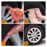 Inele de protectie si decor jante, adezive, din plastic flexibil - PORTOCALIU - imagine 4