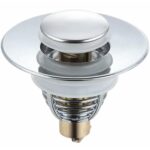 Dop scurgere chiuveta, universal, deschidere cu click, material oțel, diametru exterior 62 mm, culoare Argintiu - imagine 5