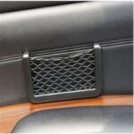 Organizator de tip buzunar din plasa elastica cu rama plastic, dimensiune 14,5 x 7 cm, culoare neagra - imagine 5