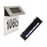 Placa numar casa iluminata LED, incarcare solara, carcasa din INOX - imagine 3