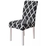 Husa universala pentru scaune clasice, model ROMB, culoare NEGRU + ALB - imagine 2