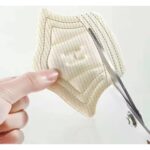 Set 10 buc. (5 seturi) de pernite protectie calcaie pentru incaltaminte, autoadezive, din spuma moale si material textil, culoare NEAGRA - imagine 4