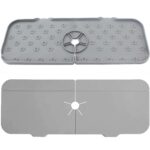 Covoras din silicon anti-picurator pentru lavoare, dimensiune 36,5 x 14 cm, culoare Gri - imagine 6