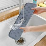 Covoras din silicon anti-picurator pentru lavoare, dimensiune 36,5 x 14 cm, culoare Gri - imagine 4