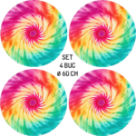 Set 4 Folii Imprimate Outdoor cu EcoSolvent, autoadezive, pentru decorarea jantelor auto, dimetru 60 cm, model FJT-39 - imagine 4