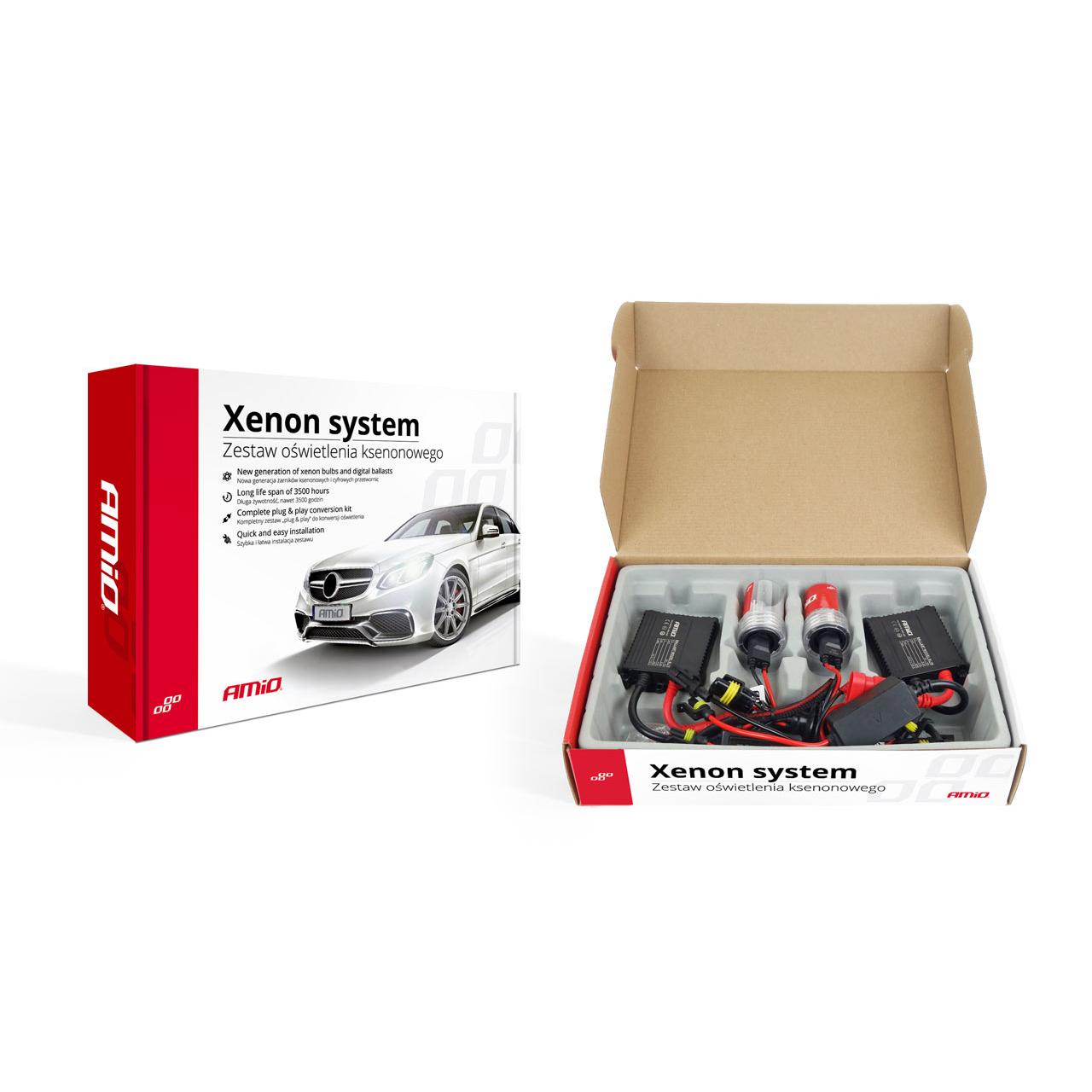 Kit XENON AC model SLIM, compatibil HB3, 9005, 35W, 9-16V, 4300K, destinat competitiilor auto sau off-road - imagine 1