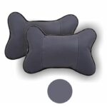 Set 2 buc. perne tetiere auto, pentru sustinere gat din piele ecologica, culoare GRI INCHIS - imagine 2